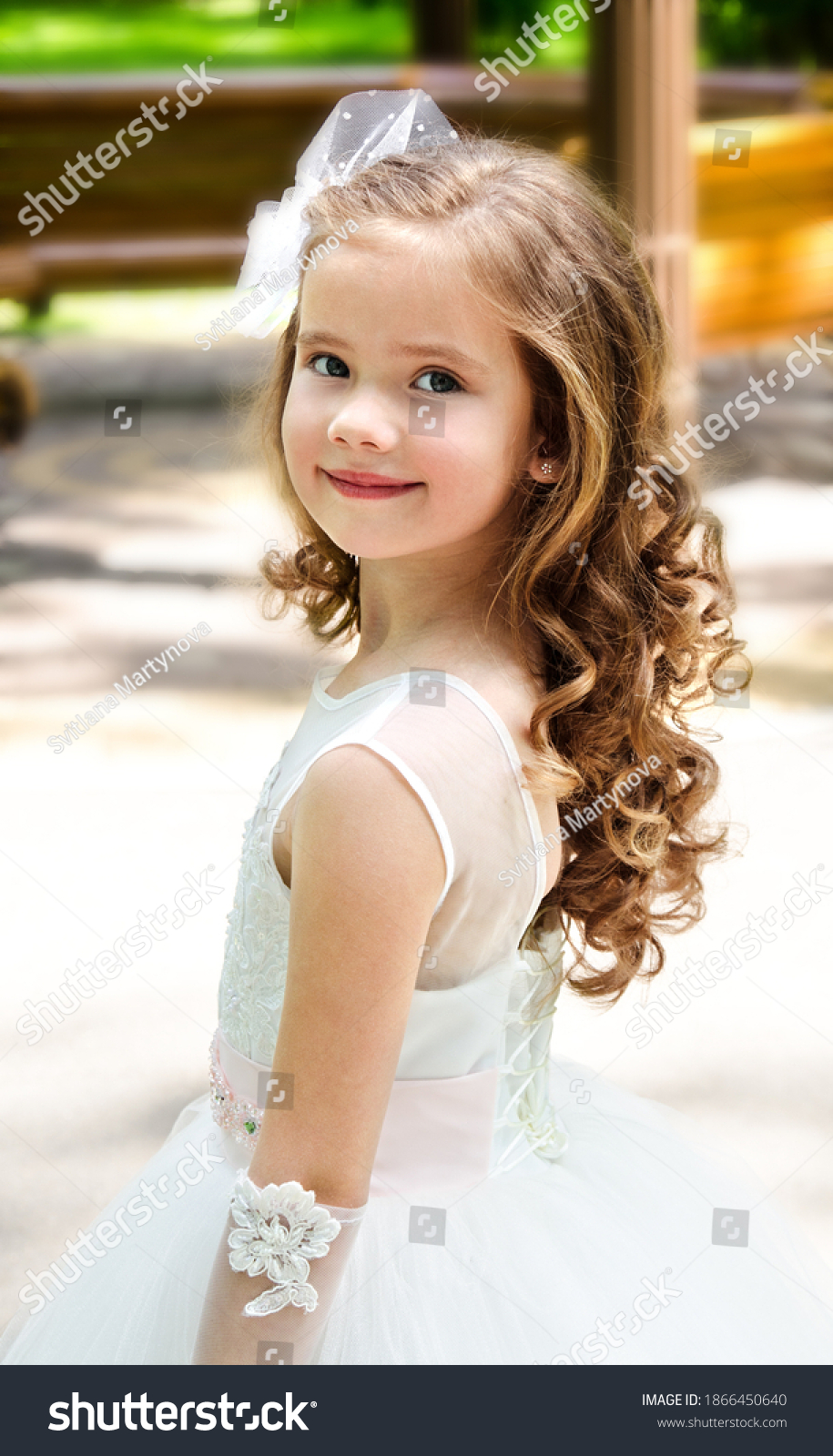 Adorable Smiling Little Girl Child Princess Stock Photo 1866450640 ...
