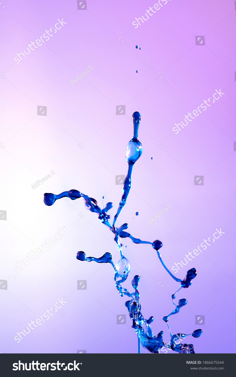 Abstract Purple Background Blue Water Splash Stock Photo 1866675544 ...