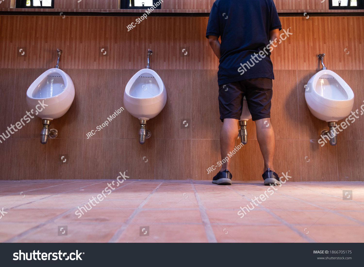 Man Standing Urinating Toilet Stock Photo 1866705175 | Shutterstock