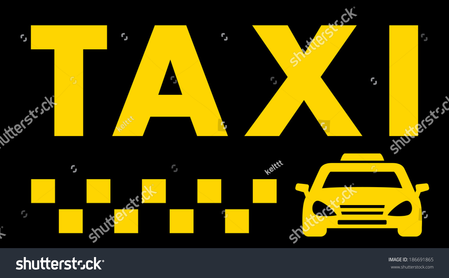 Шашка такси на черном фоне