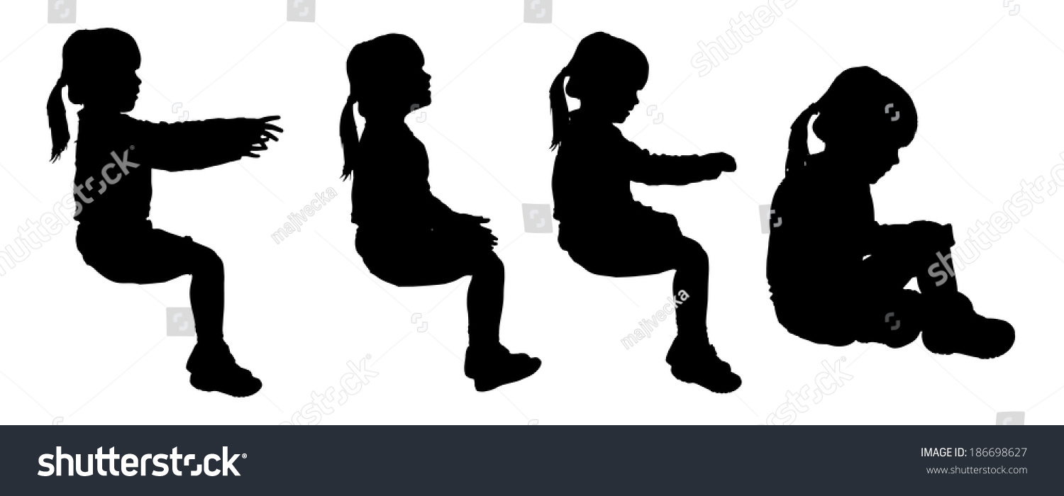 Ребенок сидит на стуле силуэт