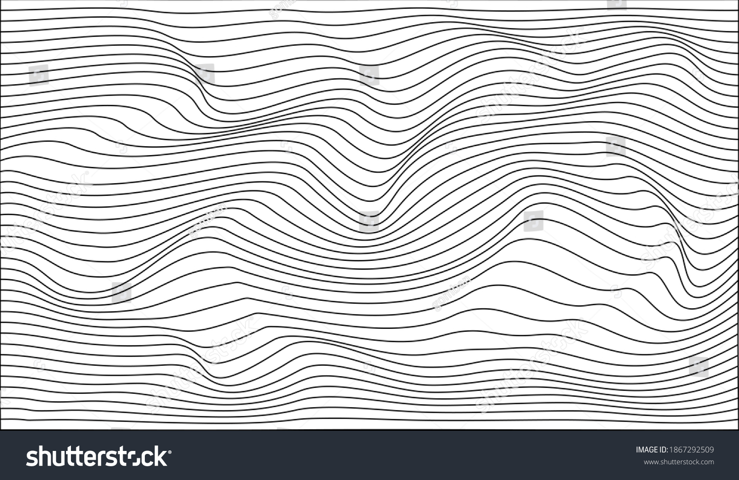 Abstract Black Lines Wave Background Stock Illustration 1867292509 ...