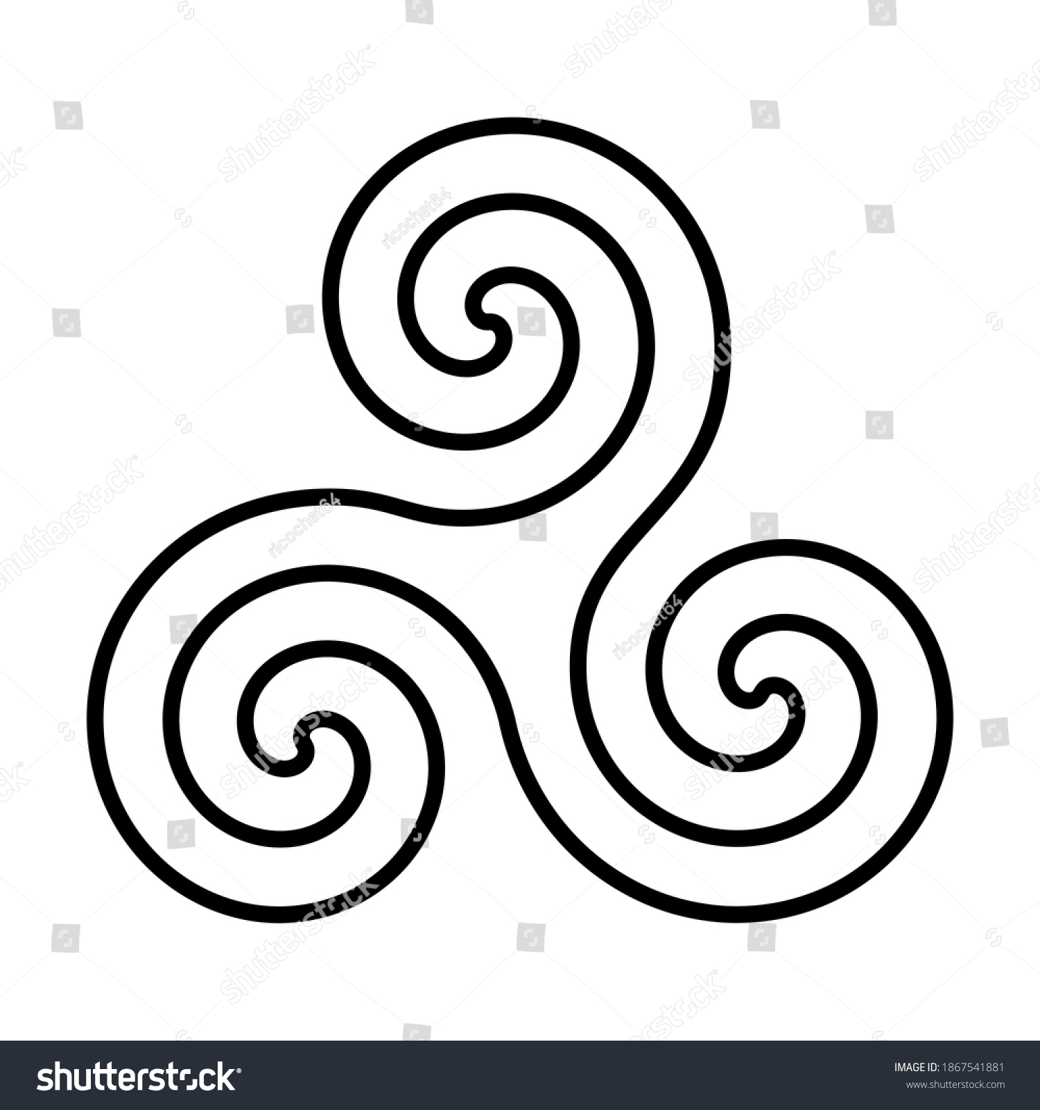 Triskelion Symbol Icon White Background Stock Illustration 1867541881 ...