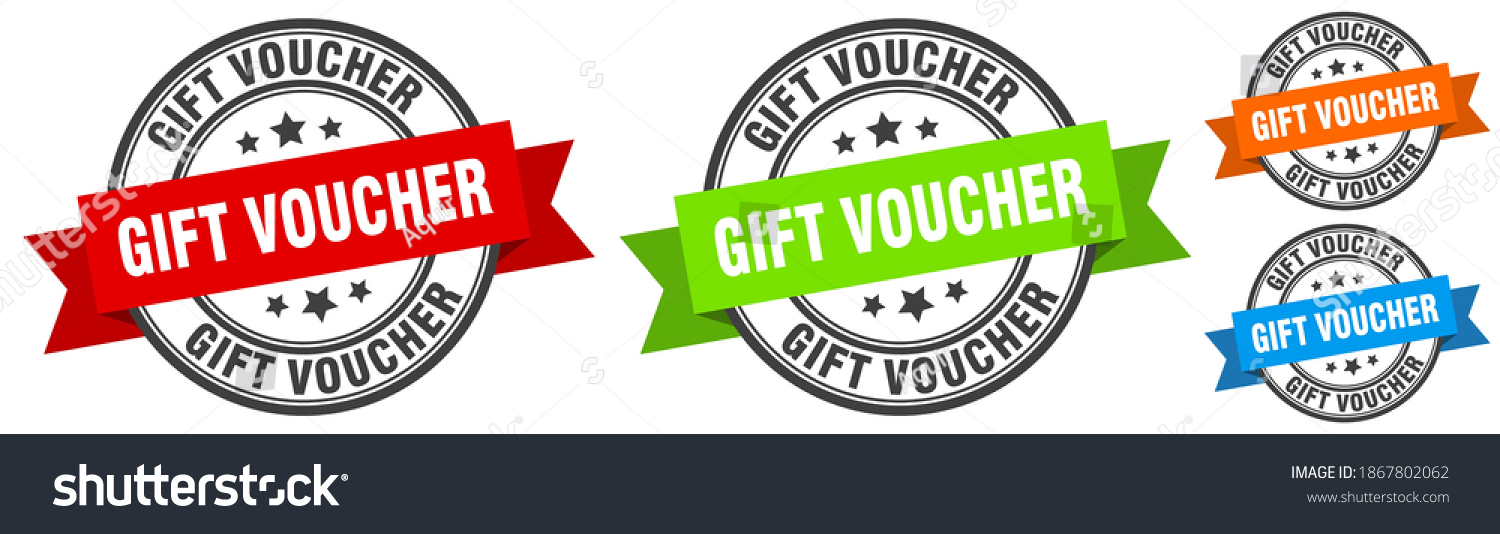 Gift Voucher Stamp Gift Voucher Round Stock Vector (Royalty Free ...