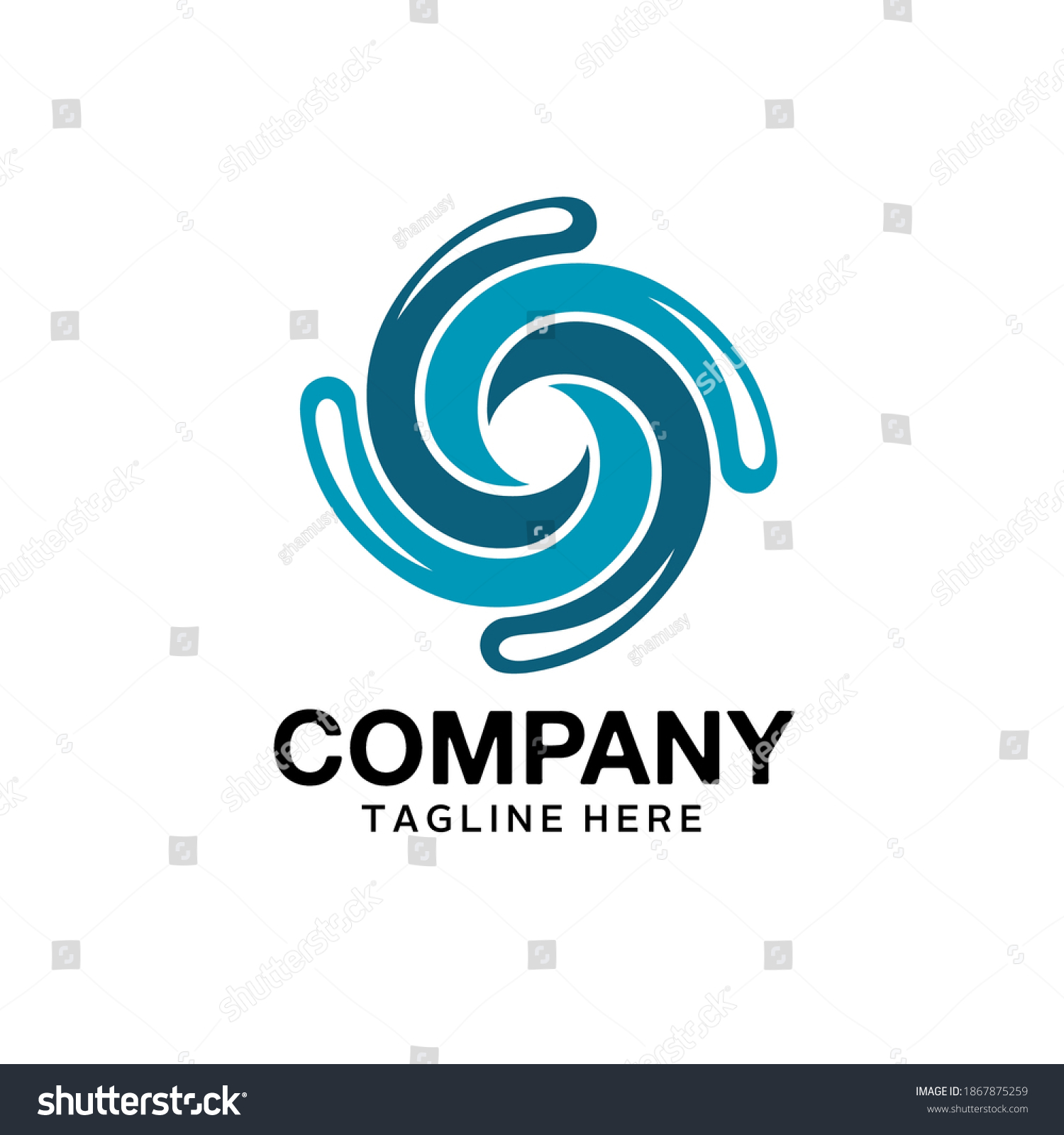 Simple Round Water Flow Logo Design Stock Vector (Royalty Free ...