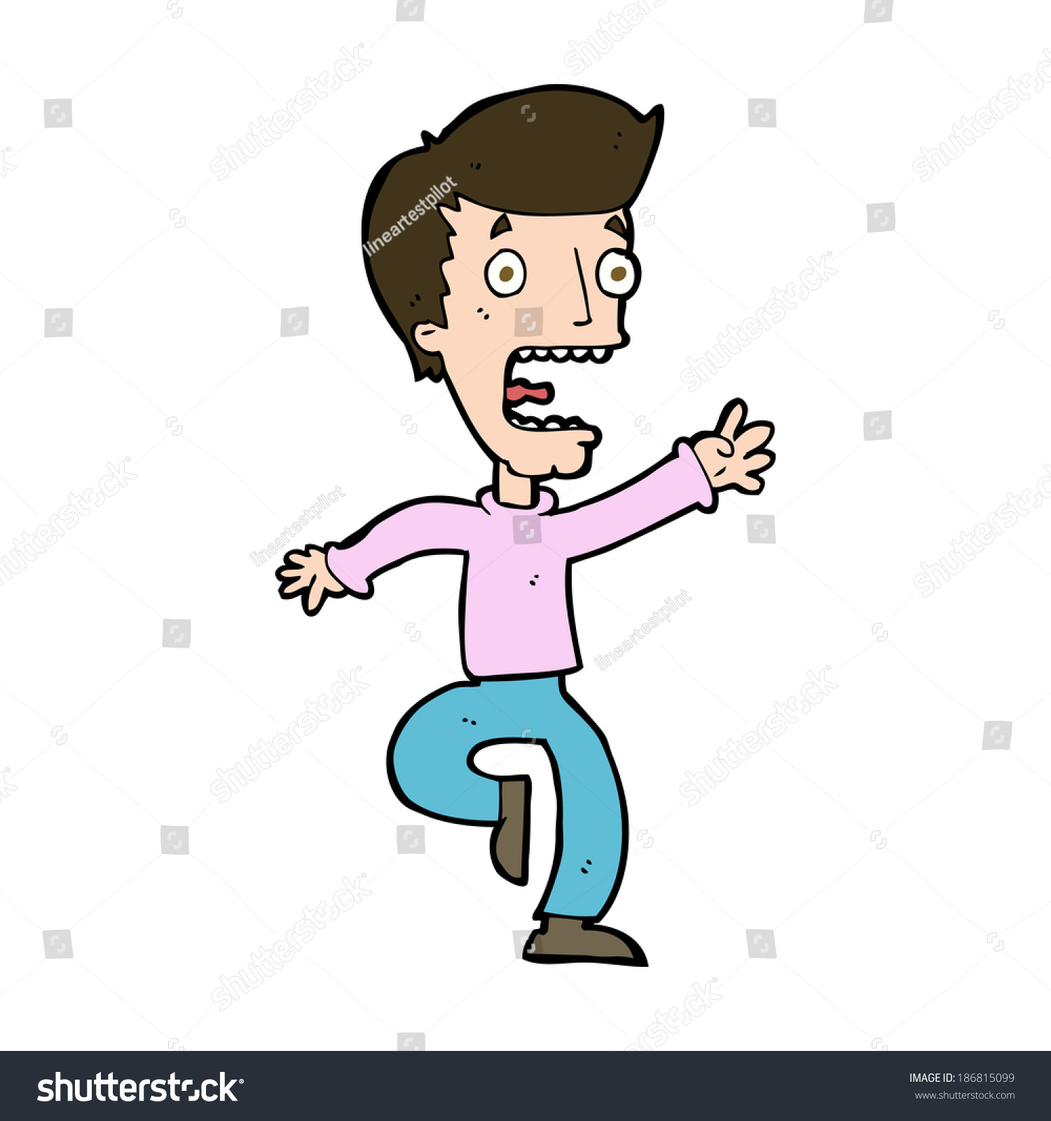 Cartoon Terrified Man Stock Vector (royalty Free) 186815099 