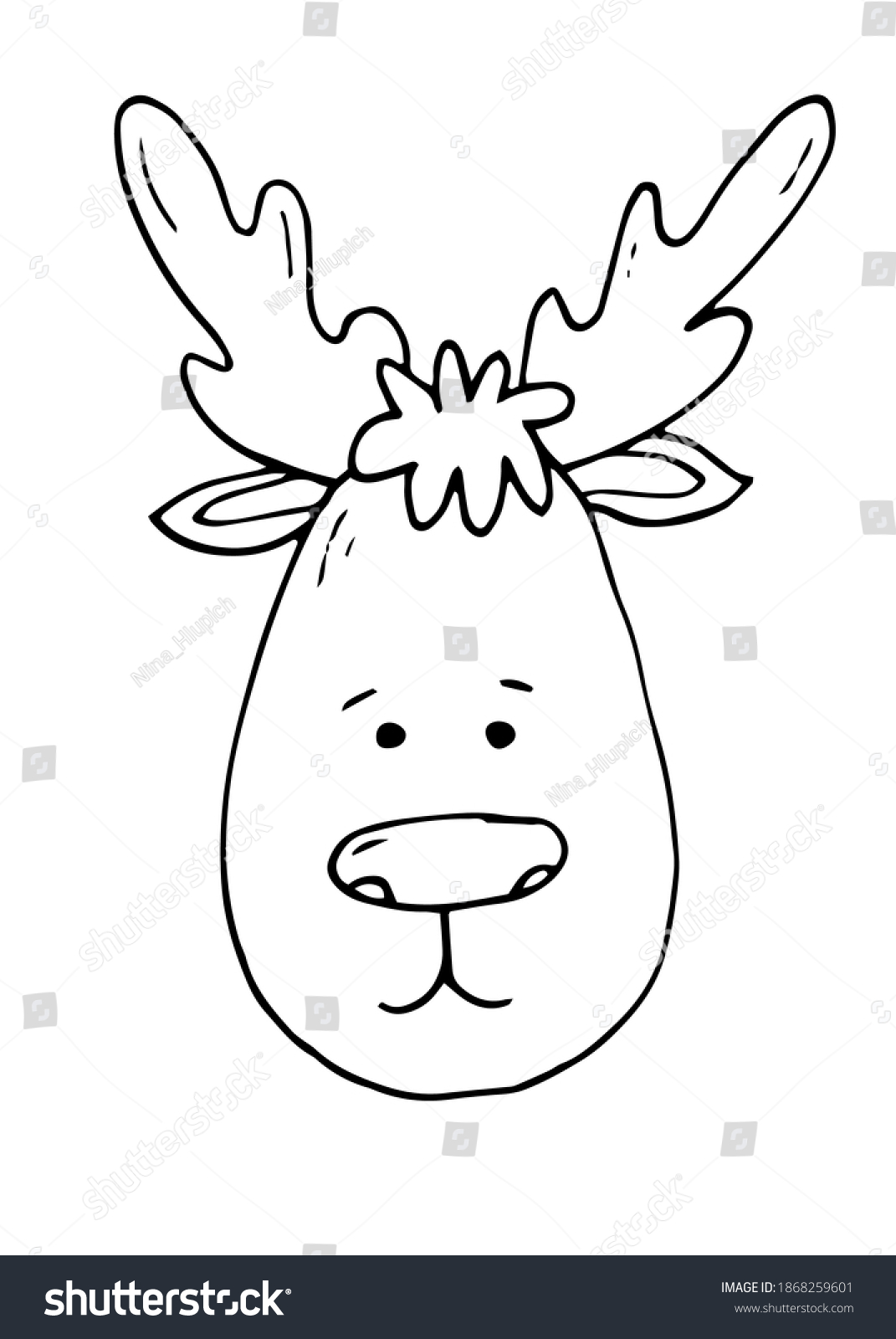 Childrens Coloring Book Deer Christmas Elk Stock Vector (Royalty Free ...