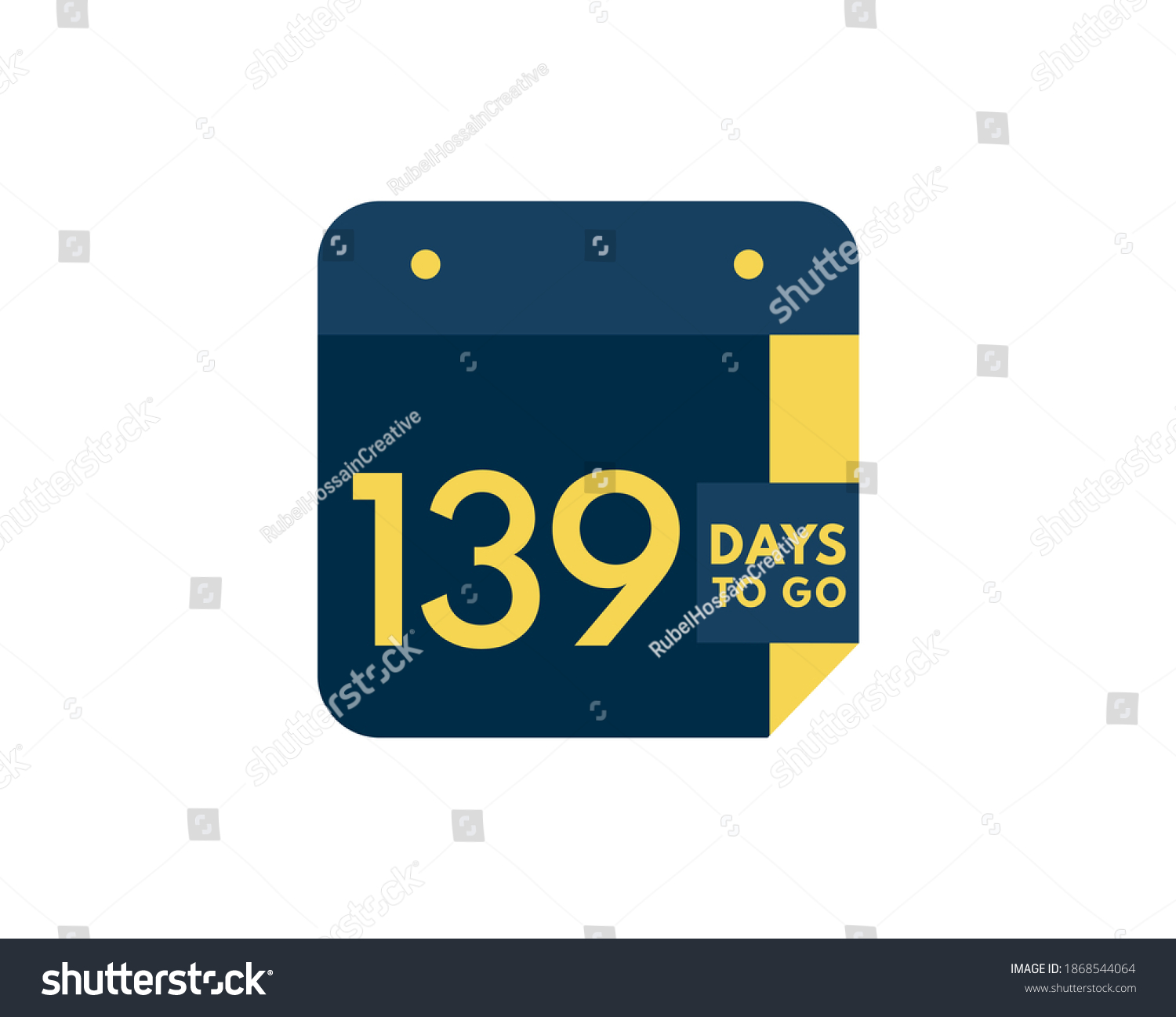 139 Days Go Calendar Icon On Stock Vector (Royalty Free) 1868544064