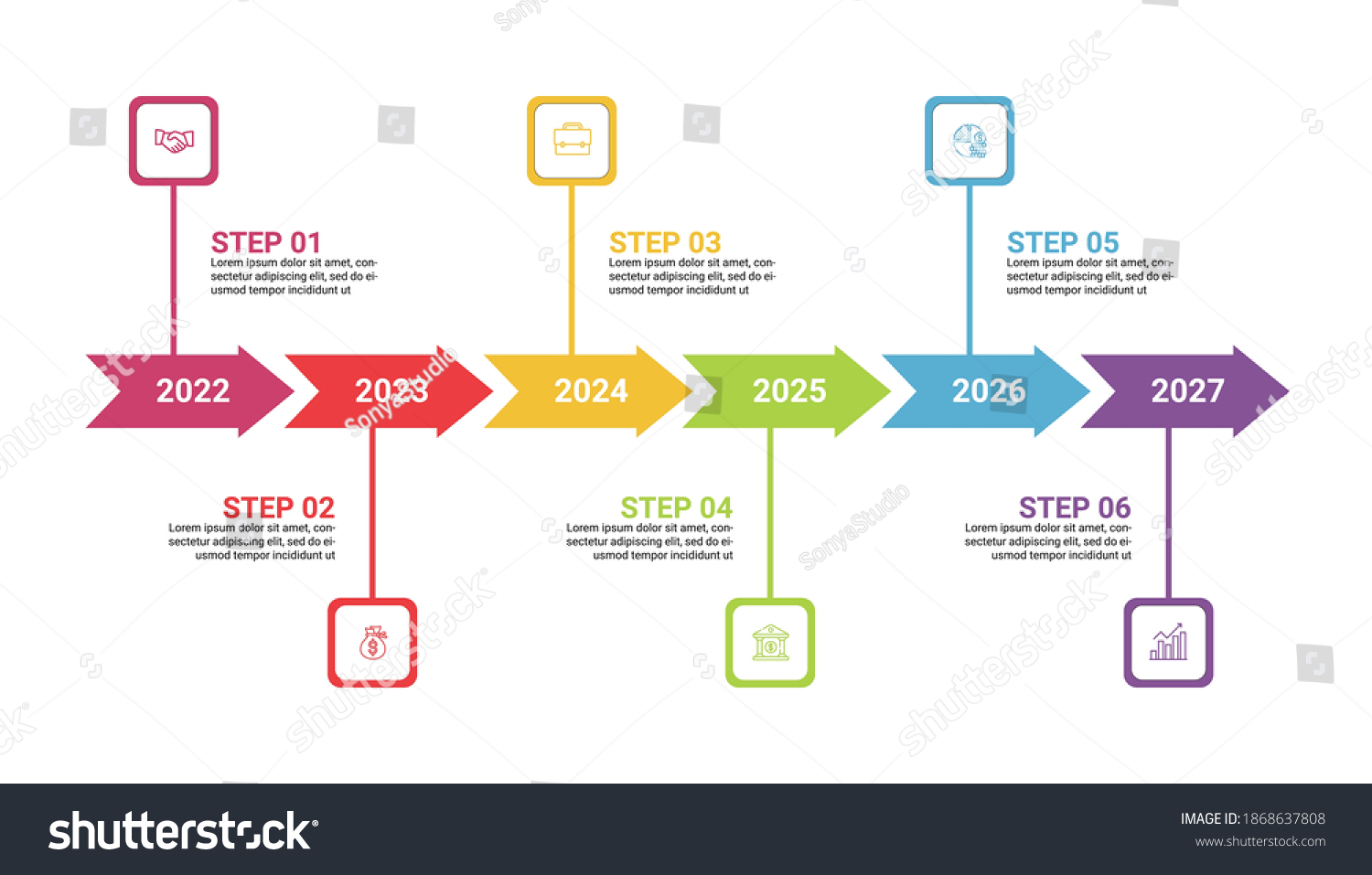 Sex Steps Vector Timeline Arrow Infographics Stock Vector Royalty Free 1868637808 Shutterstock 3085