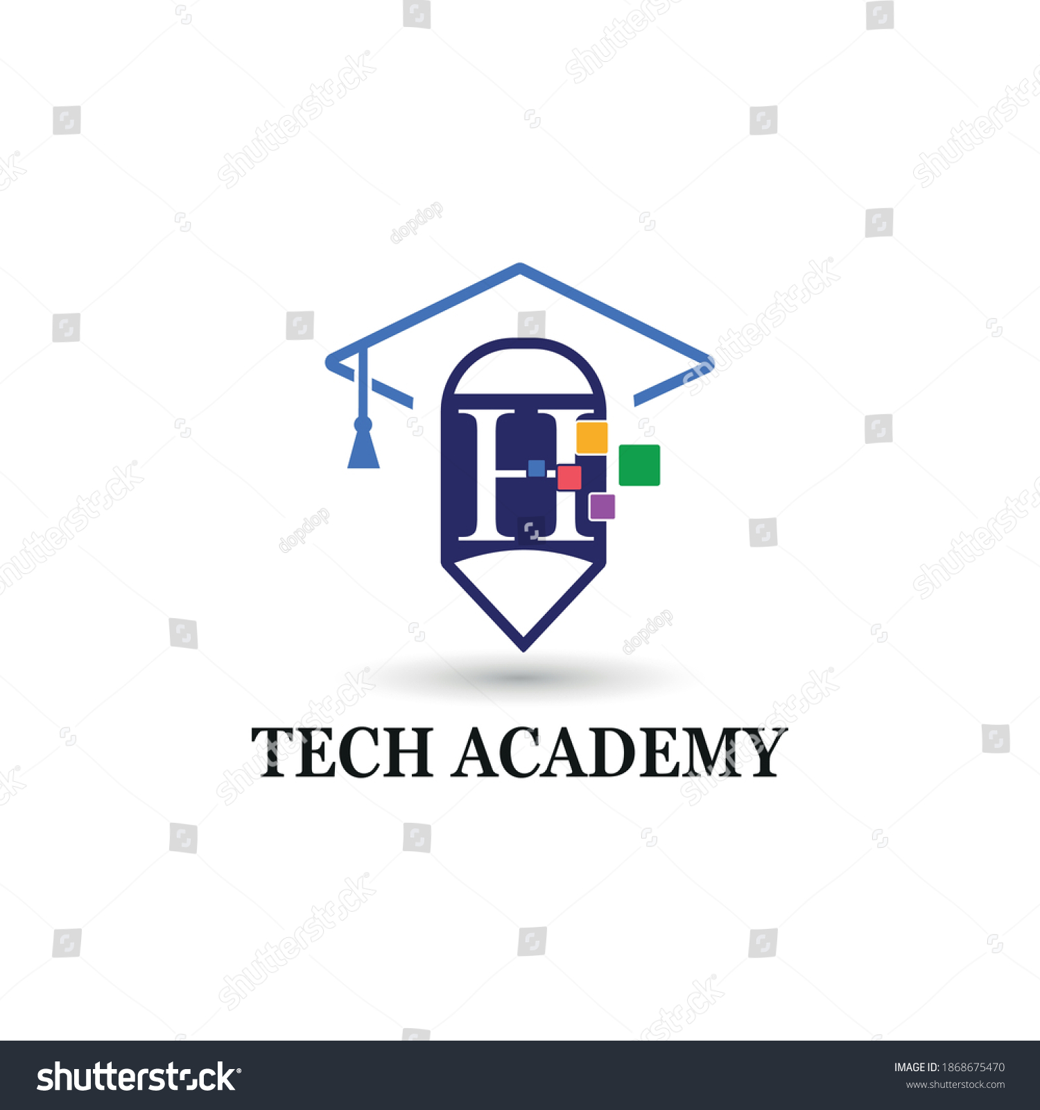 Letter H Education Academy Logo Concept Stock Vector (Royalty Free ...