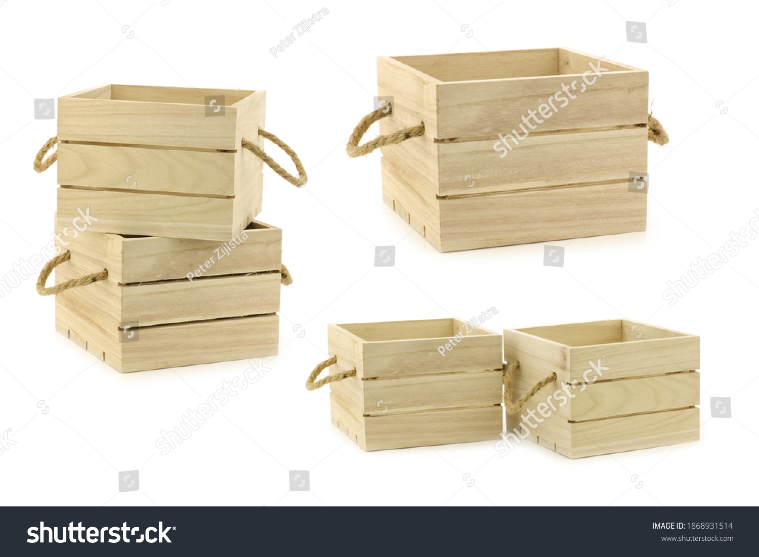 Empty Wooden Crates On White Background Stock Photo 1868931514   Stock Photo Empty Wooden Crates On A White Background 1868931514 