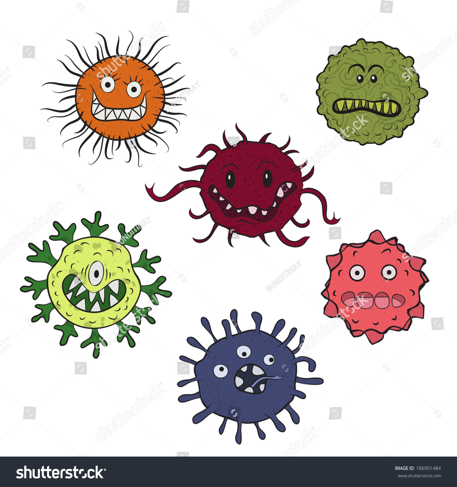 Germs Cartoon Vector Stock Vector (Royalty Free) 186901484 | Shutterstock