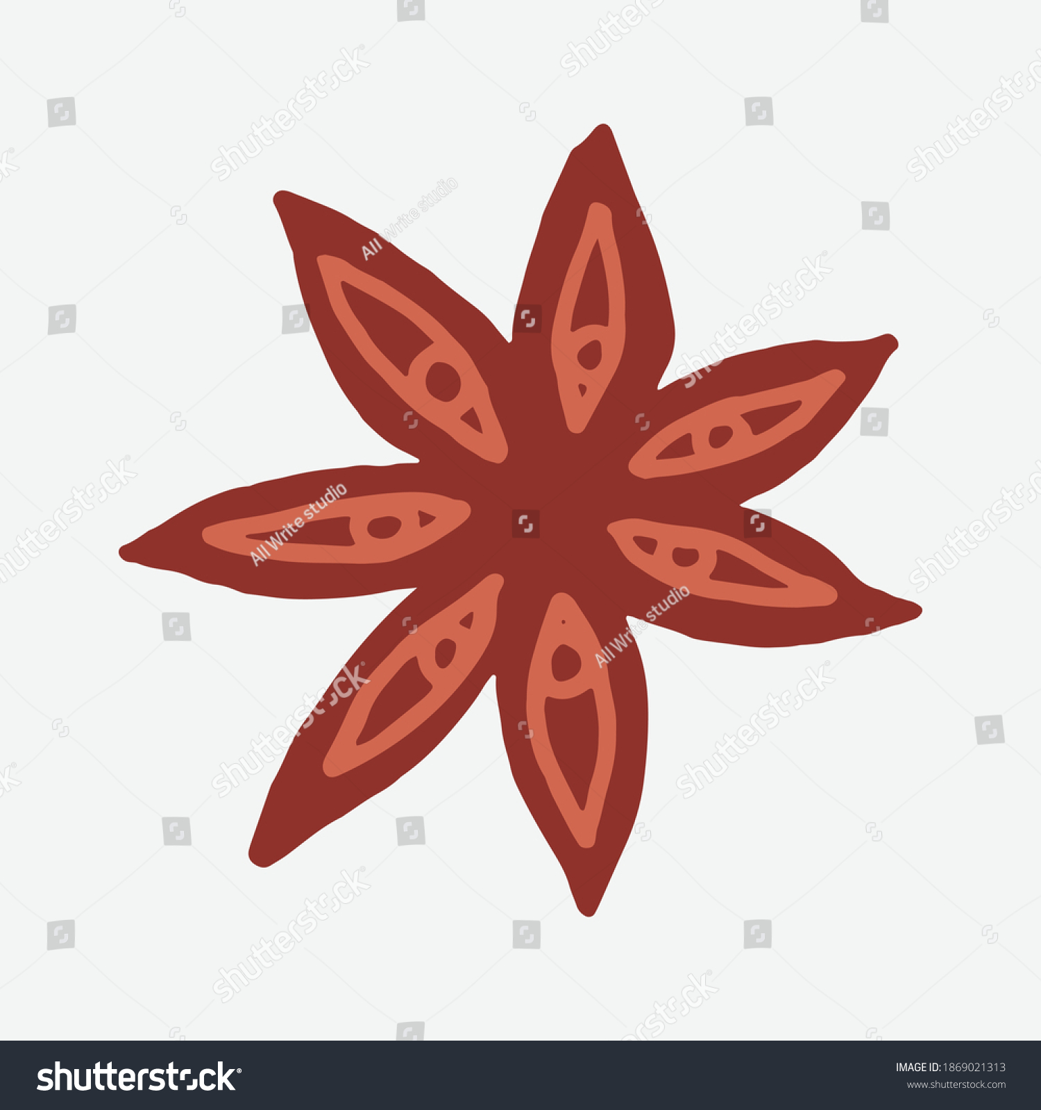 Doodle Anise Illustration Simple Outline Drawing Stock Vector (Royalty ...