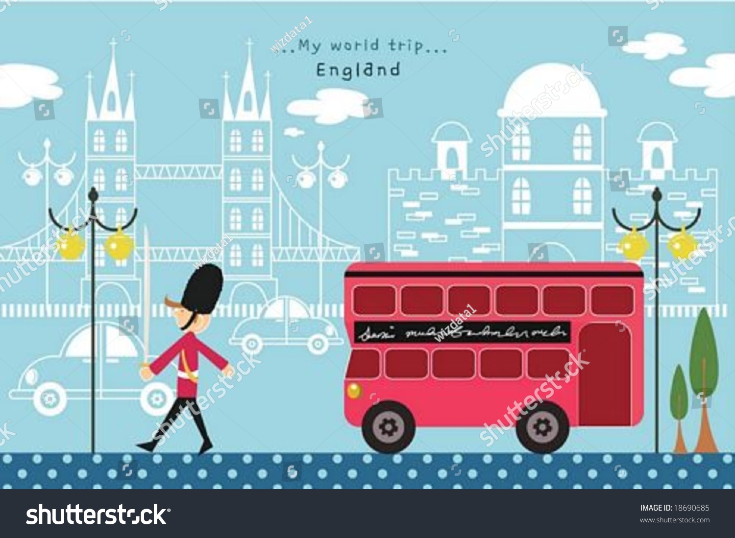 Happy Travel Guarding Young British Soldier Stock Vector (Royalty Free ...