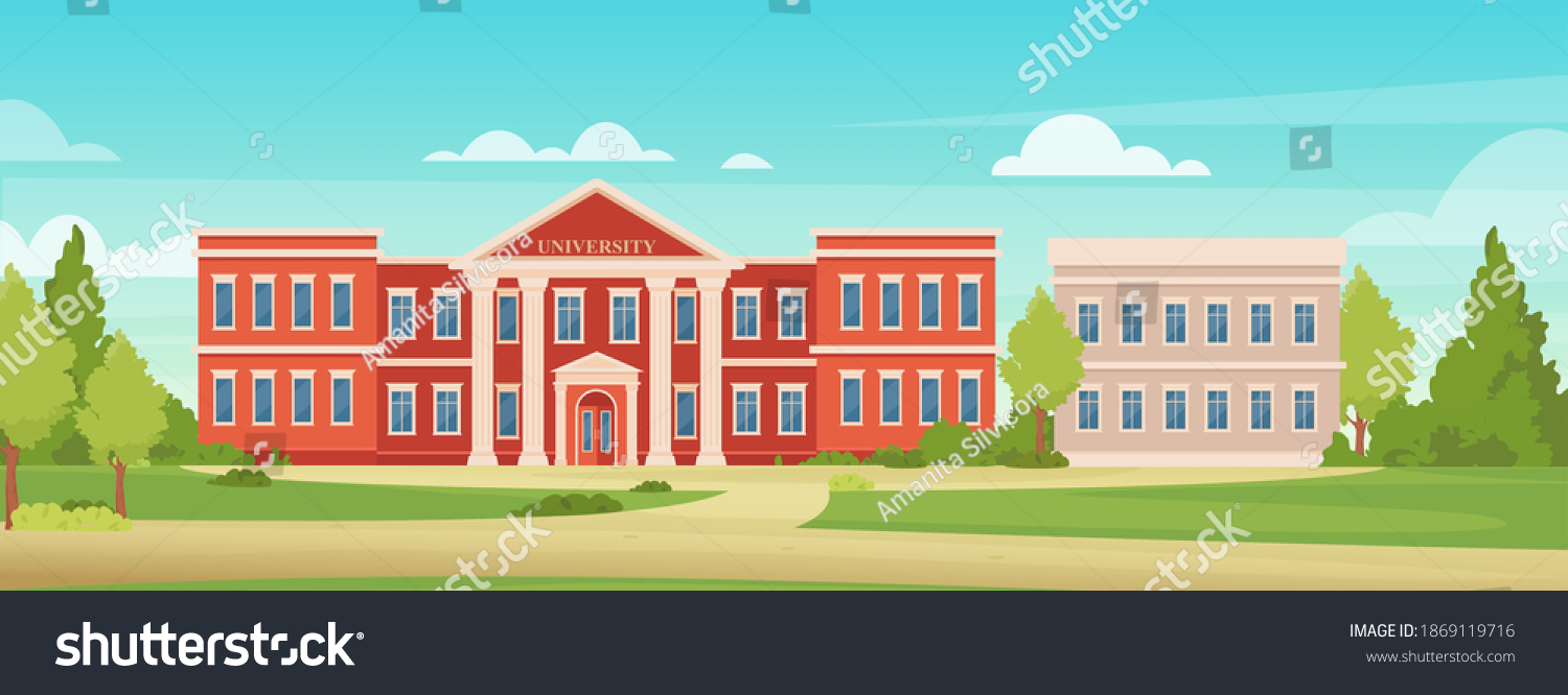 University Campus City Building Vector Illustration Stock Vector 