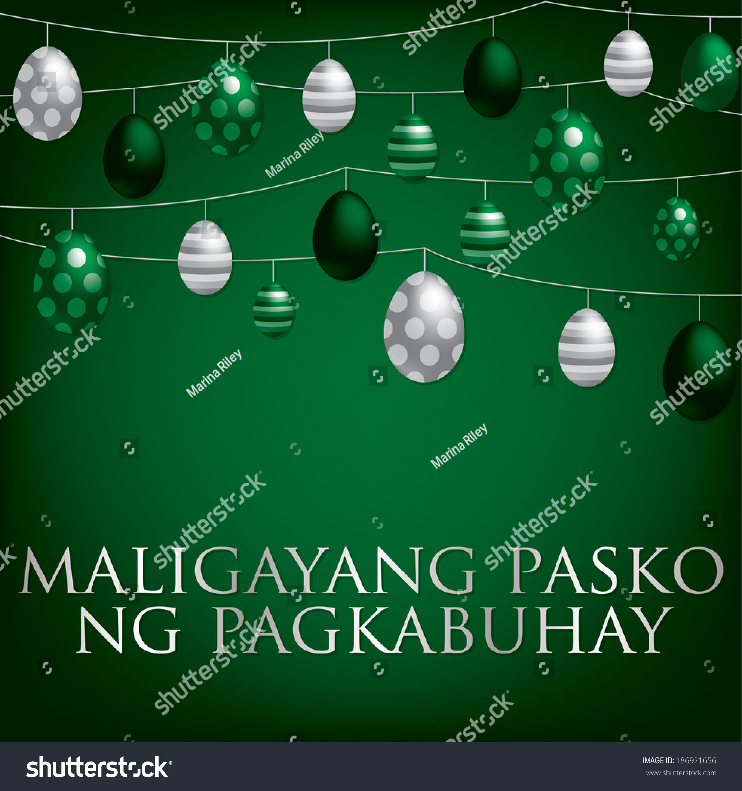 String Easter Eggs Card Tagalog Filipino Stock Vector (Royalty Free