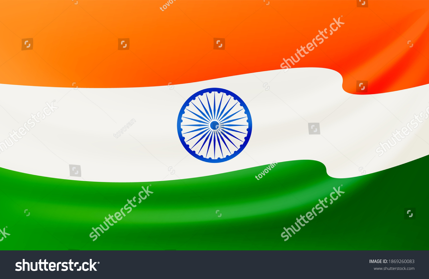 Waving Indian Flag Vector Illustration Stock Vector (Royalty Free ...