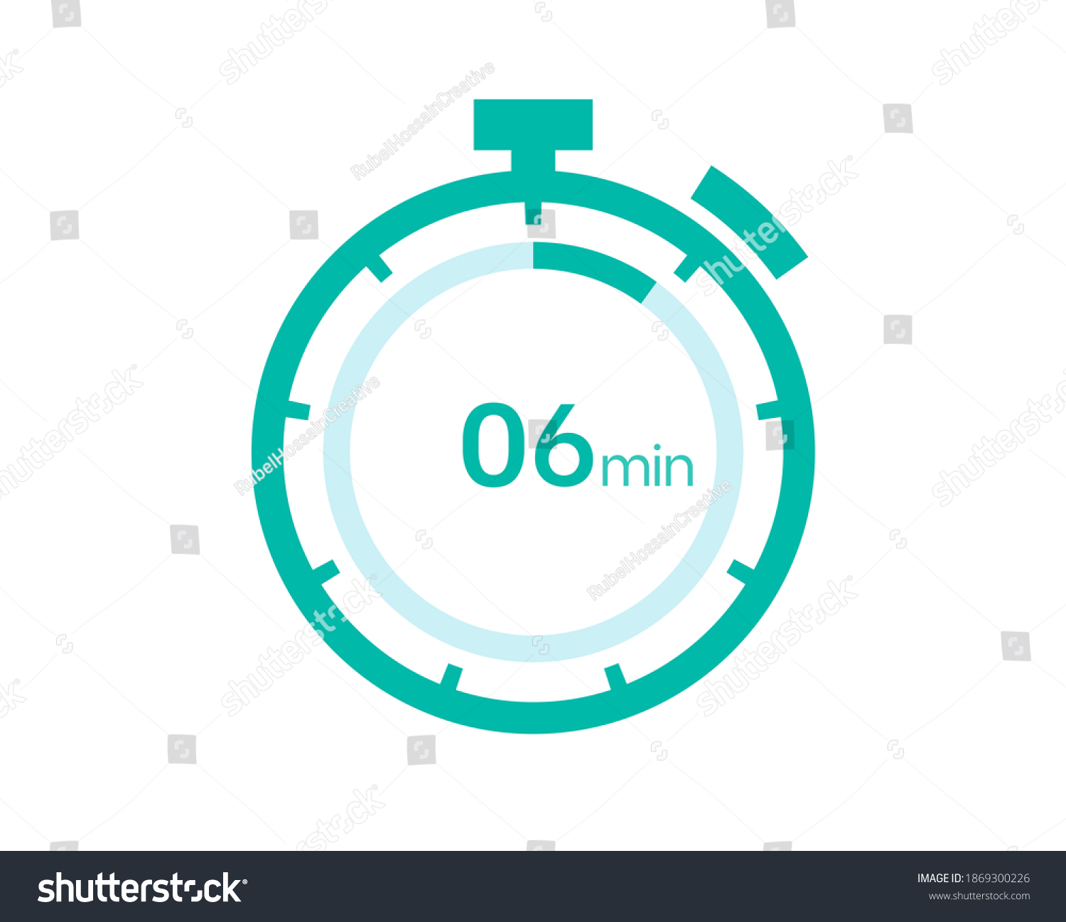 6 Minutes Timer Icon 6 Min Stock Vector (Royalty Free) 1869300226 ...