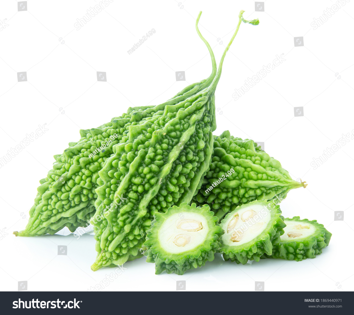 Bitter Gourd Isolated On White Background Stock Photo 1869440971 ...