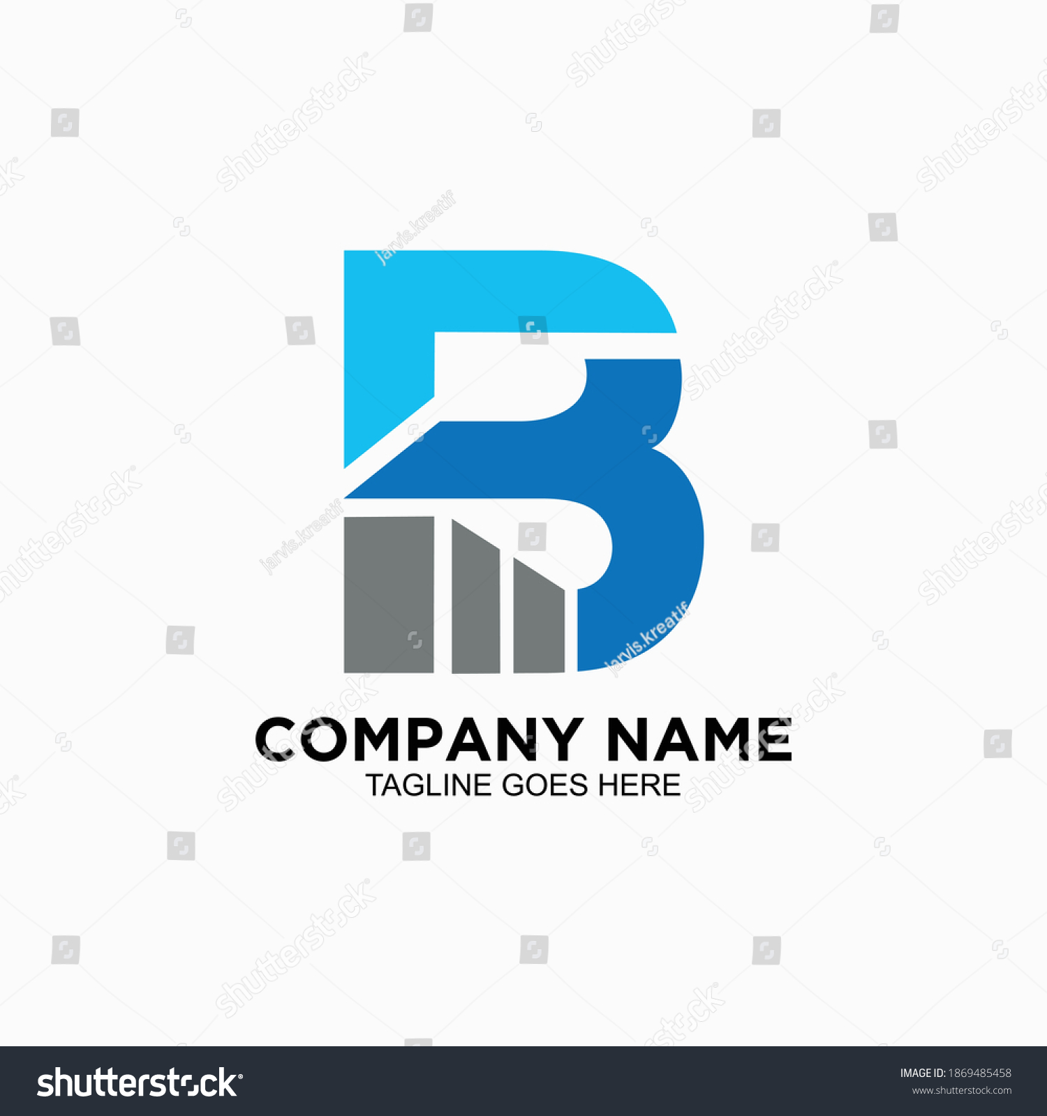 B Initial Logo Building Design Concept Stock Vector (Royalty Free ...