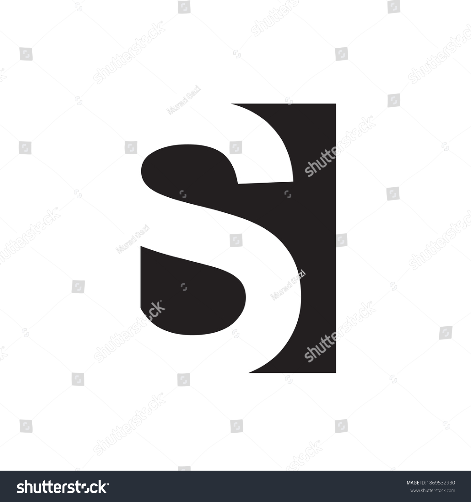 S Letter Negative Space Logo Design Stock Vector (Royalty Free ...