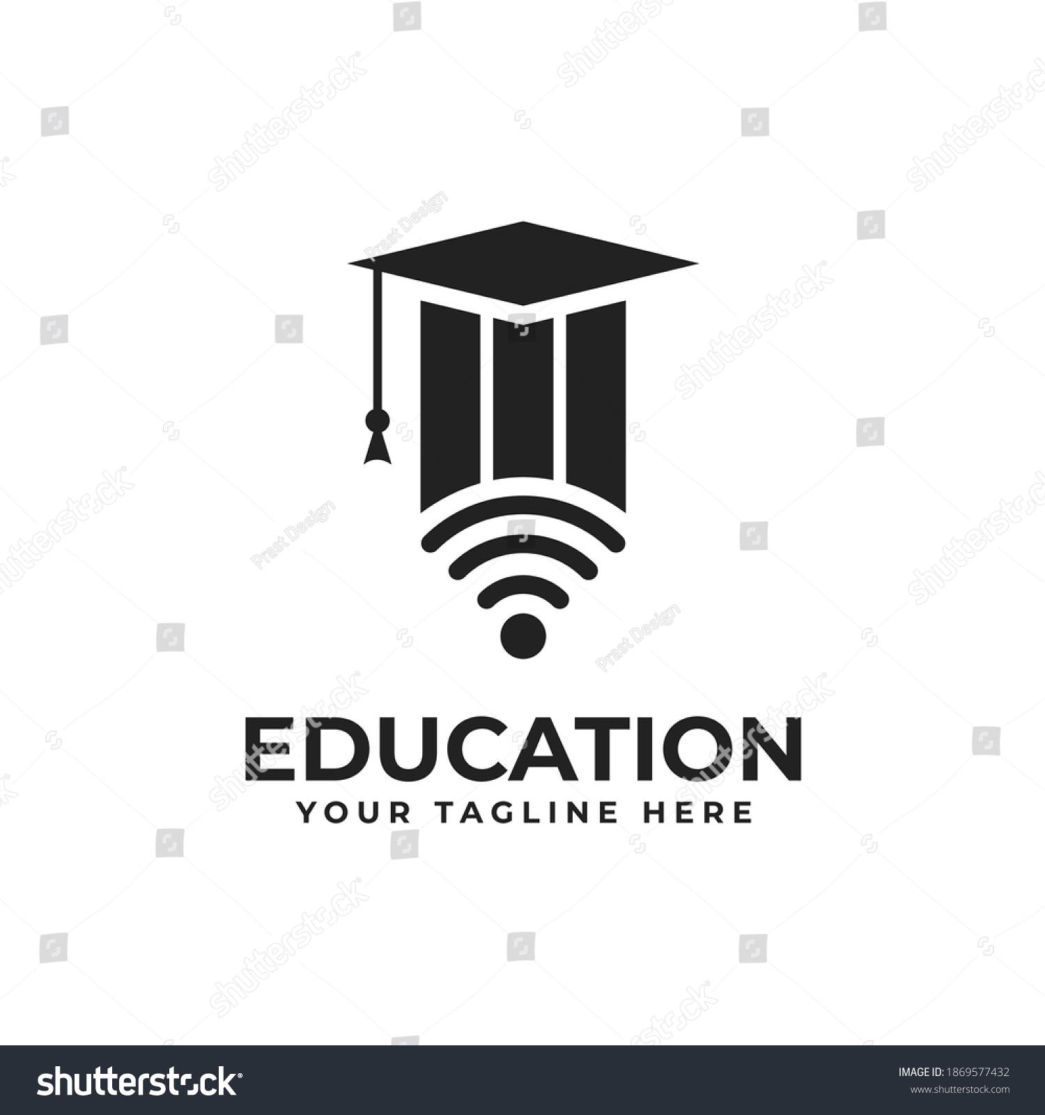Online Education Logo Design Graduation Cap Stock Vector (Royalty Free ...