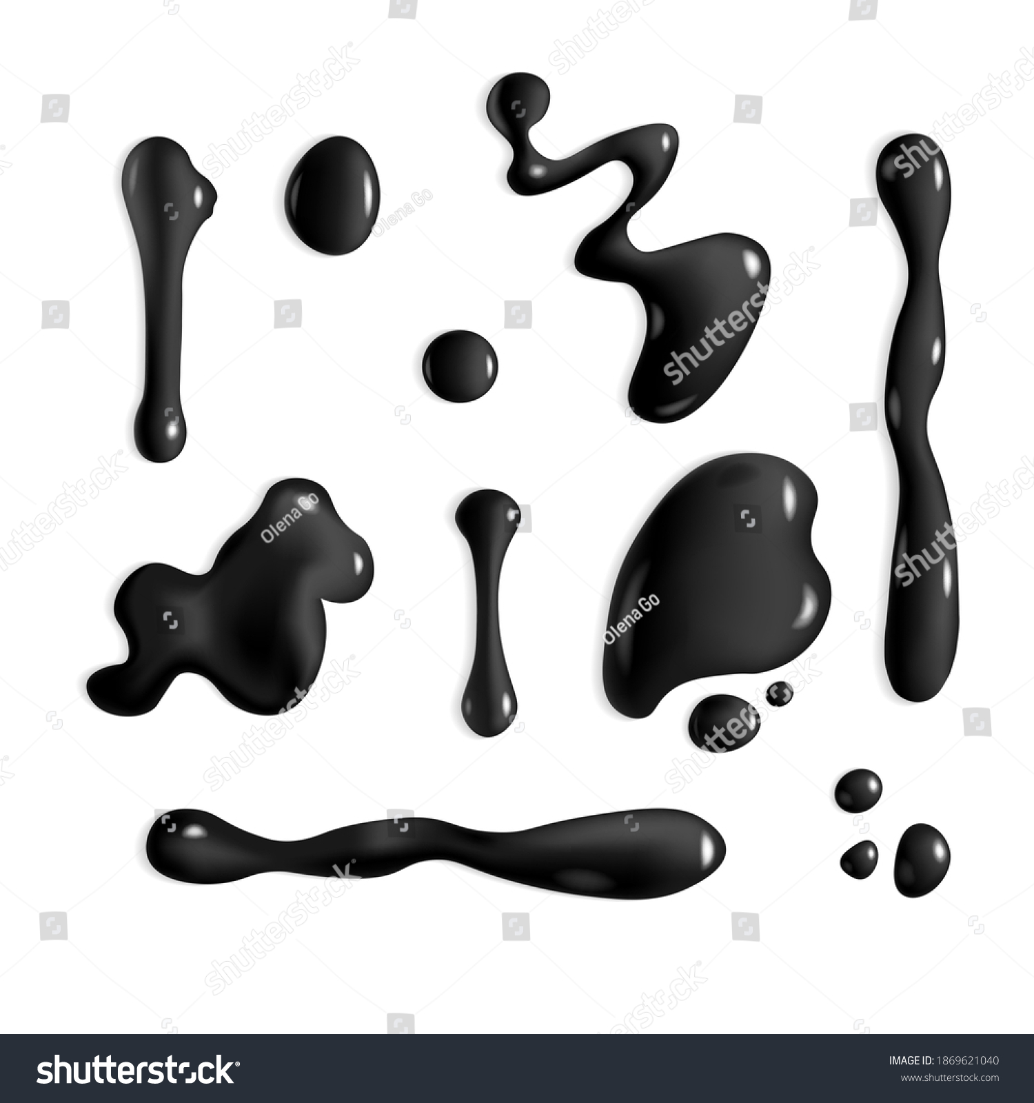 Black Liquid Icing Drop Set Black Stock Vector (Royalty Free ...