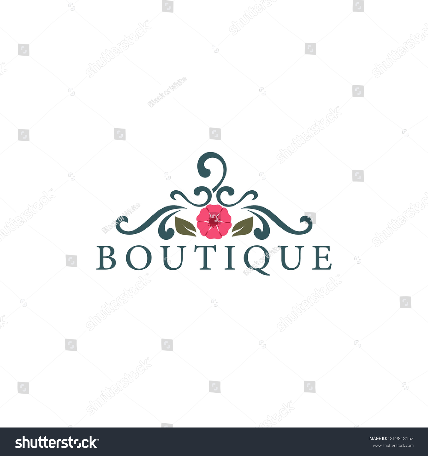 Coat Hanger Concept Flowers Boutique Logo Stock Vector (Royalty Free ...