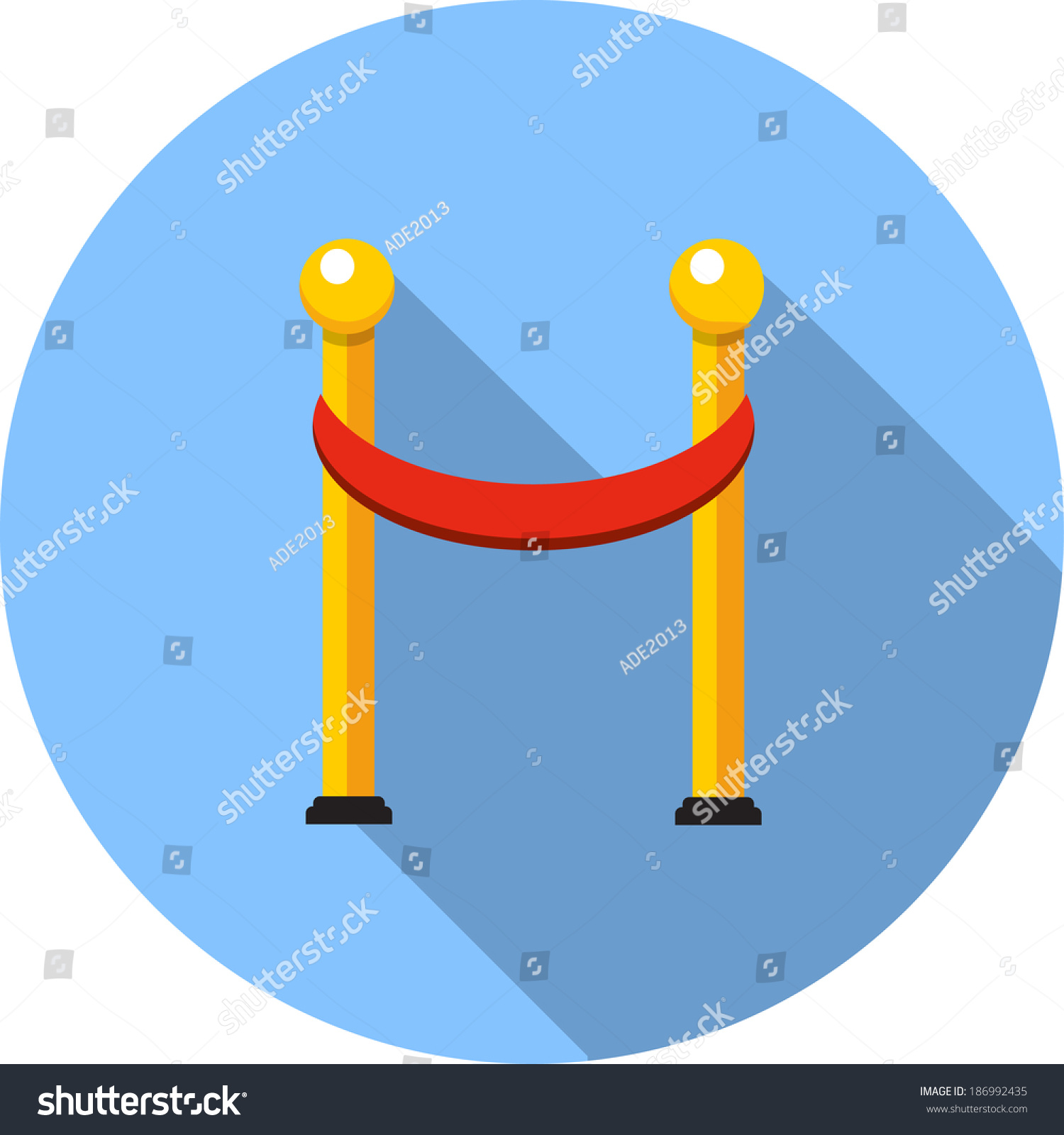 Rope Barrier Stock Vector Royalty Free 186992435 Shutterstock