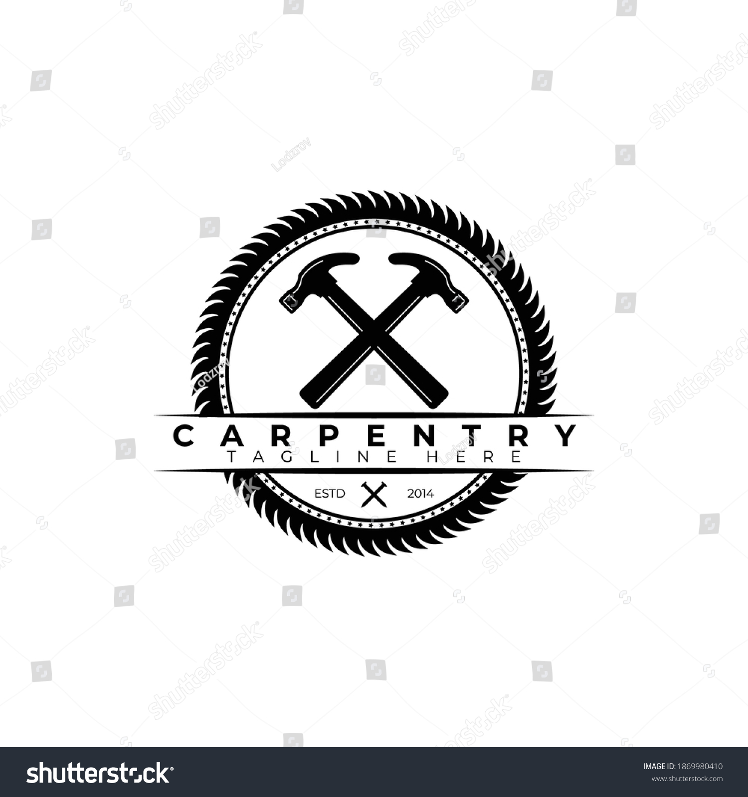 Carpenter Logo Vector Illustration Design Wood Stock Vector (Royalty ...