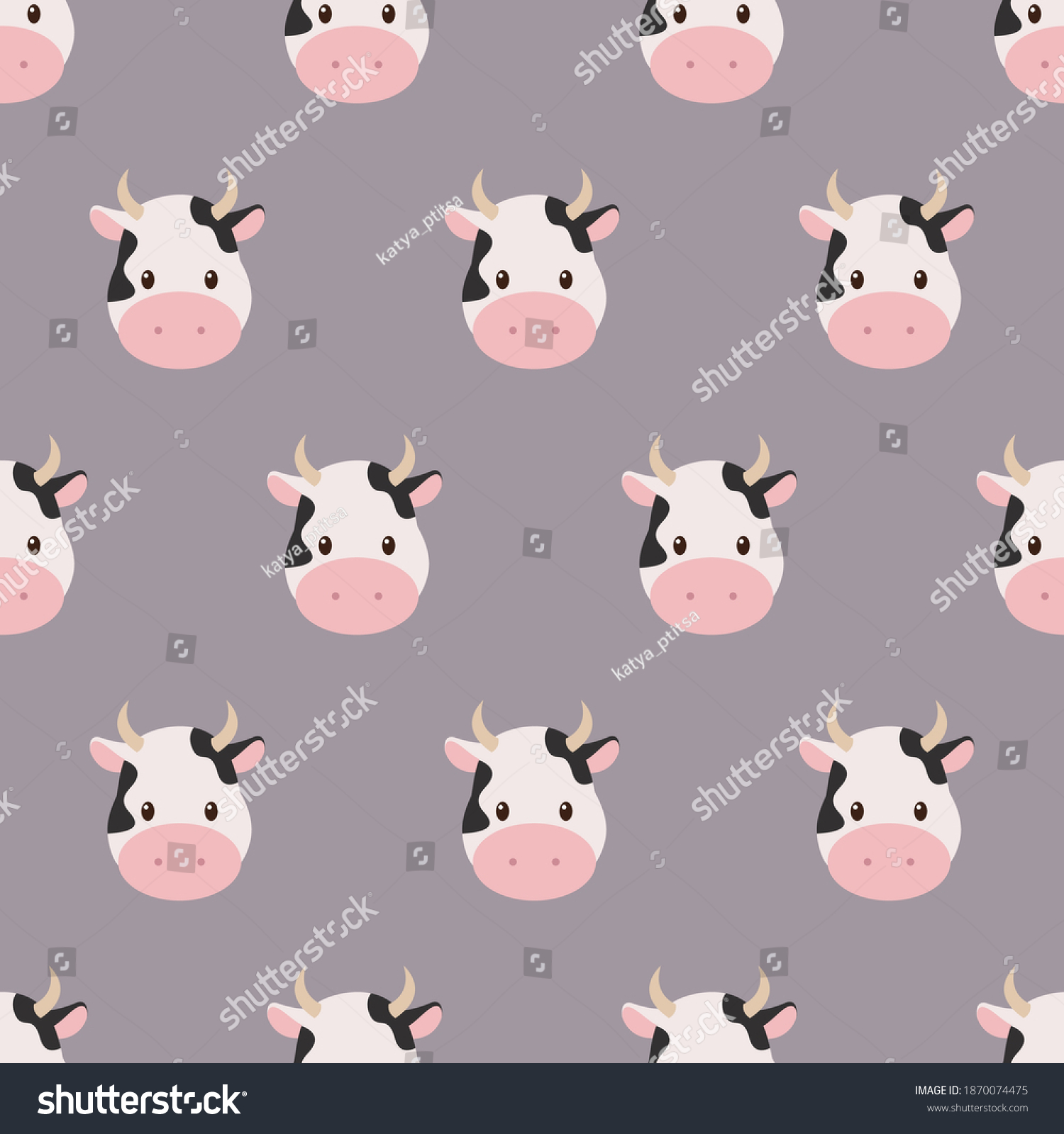 Animal Seamless Pattern Textile Design Cow Stock Vector (Royalty Free ...