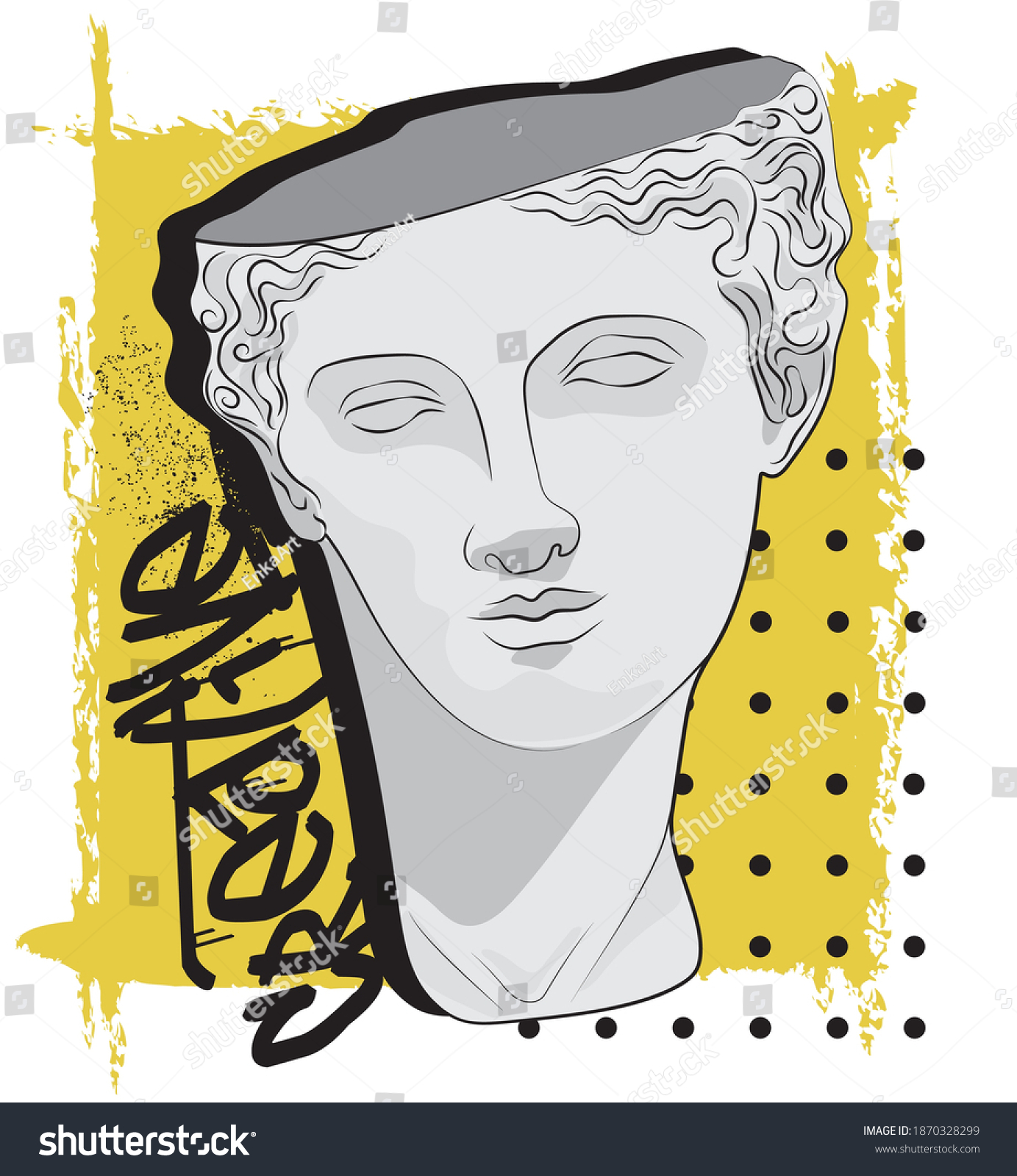 Urban Street Style Vaporwave Greek Statue Stock Vector (Royalty Free ...