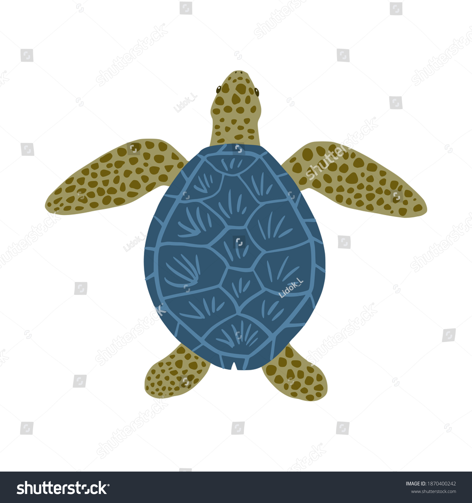 Terrapin Isolated On White Background Cute Stock Vector (Royalty Free ...