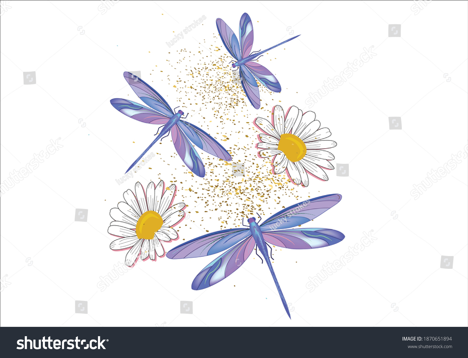 Hand Drawn Dragonfly Positive Monoline Calligraphy Stock Vector ...