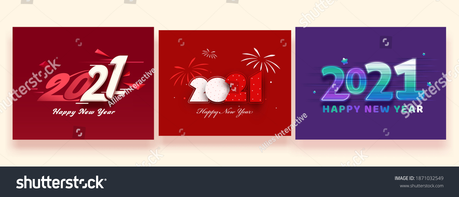 Happy New Year Celebration Poster Design Stock Vector (Royalty Free ...