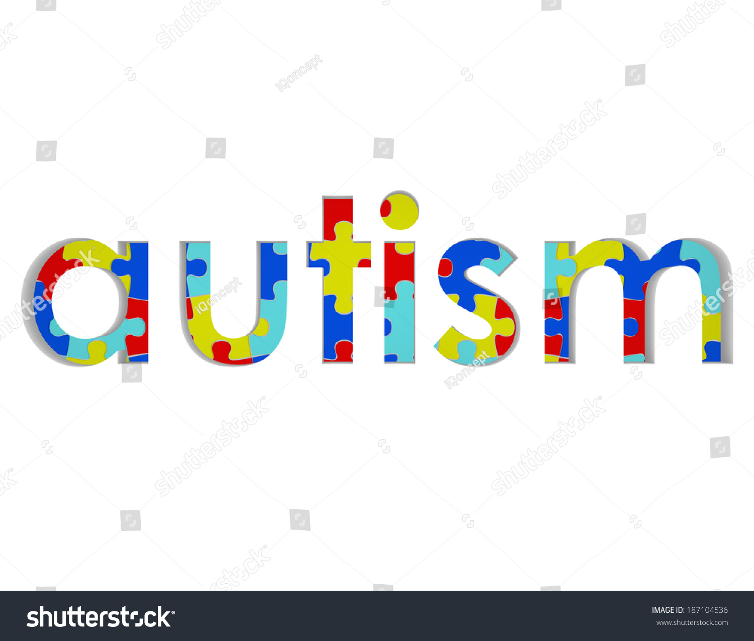 Autism Word Puzzle Pieces Background Hope Stock Illustration 187104536 ...