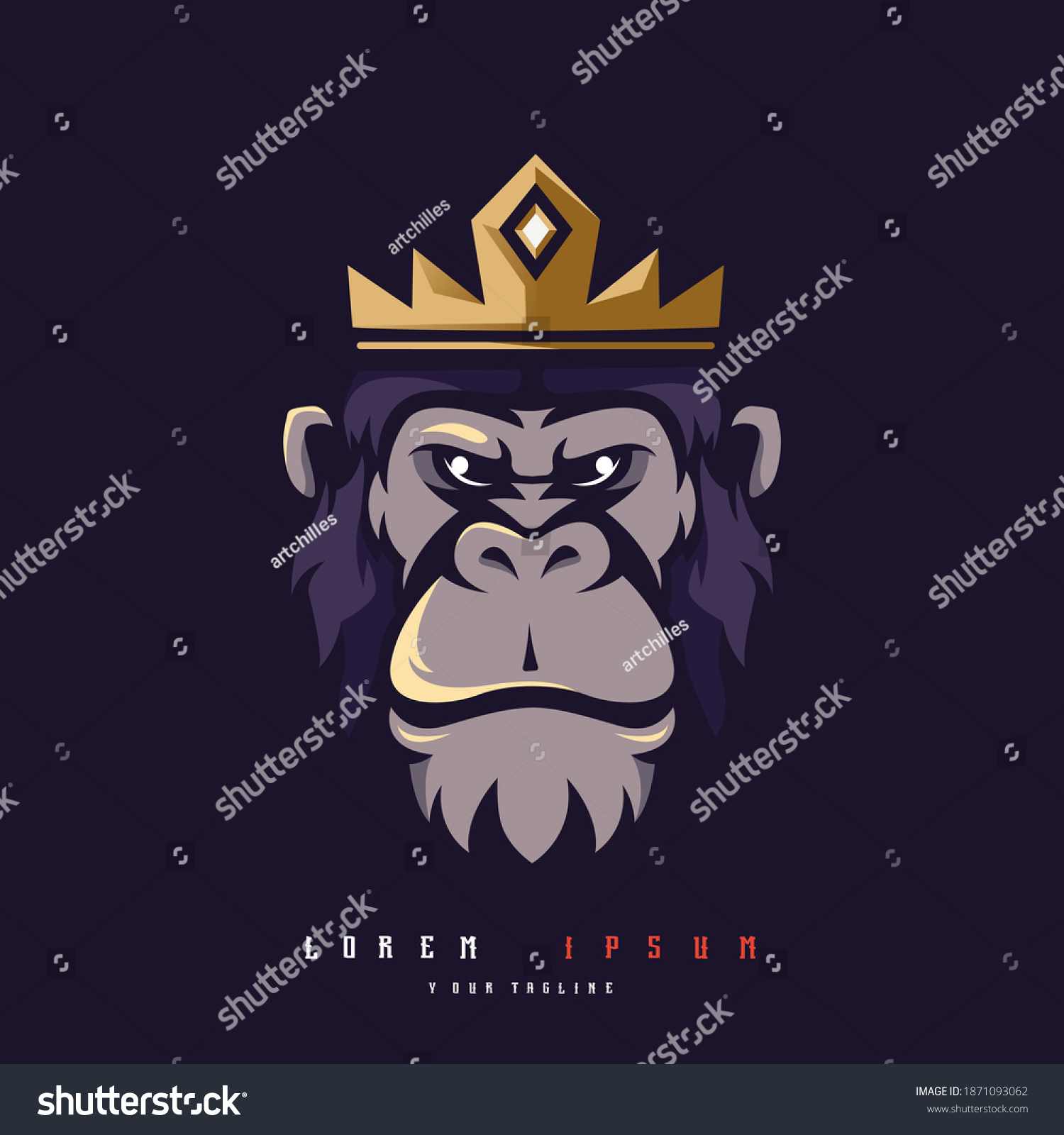 King Kong Mascot Logo Design Vector Stock Vector (Royalty Free ...