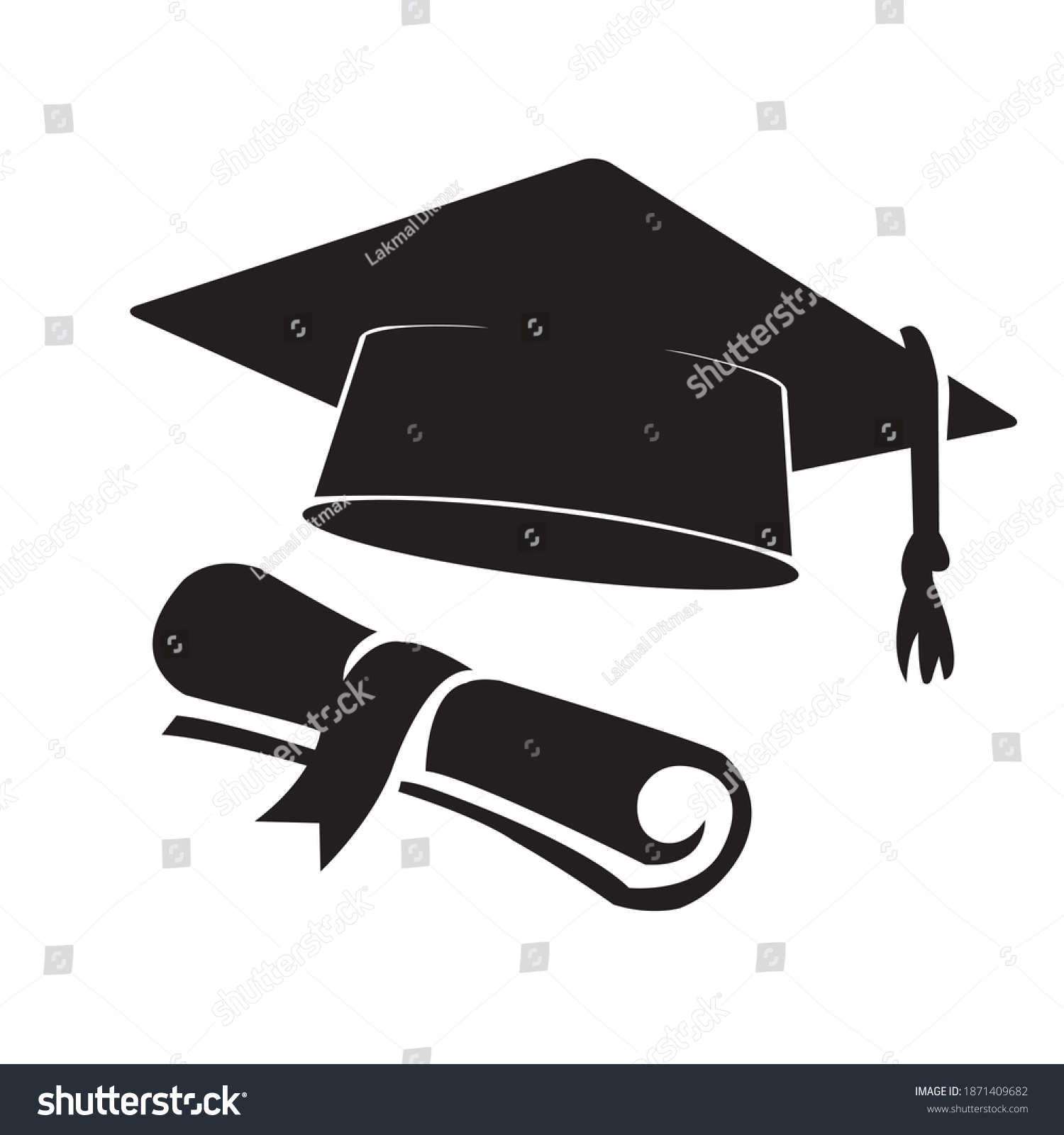 black graduation cap silhouette