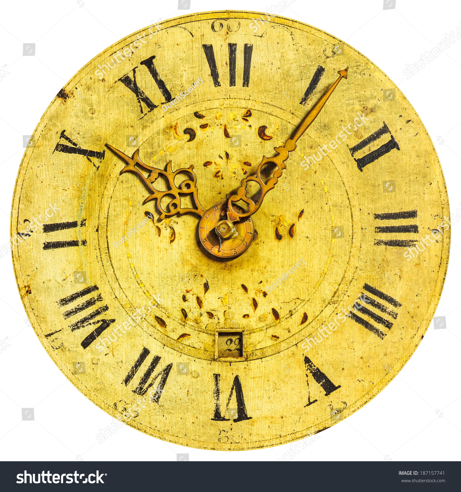 Ancient Ornamental Clock Face Roman Numbers Stock Photo 187157741 ...