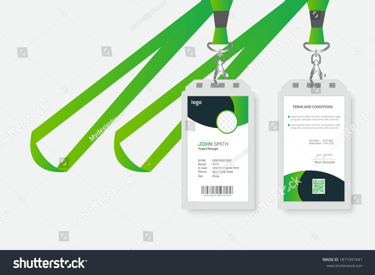 Creative Green Id Card Design Vector Stock Vector (Royalty Free ...