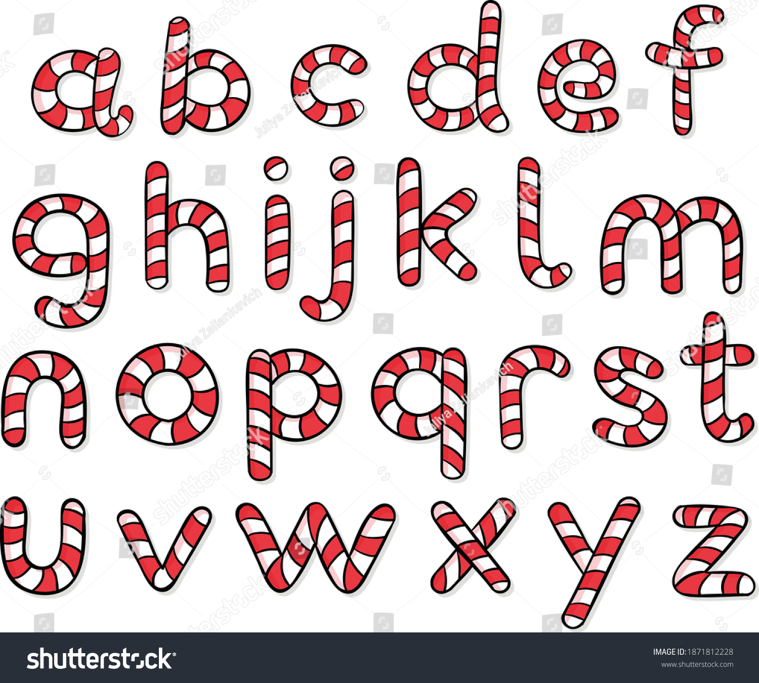 Sweet Alphabet Made Lollipop Vector Red Stock Vector (Royalty Free ...