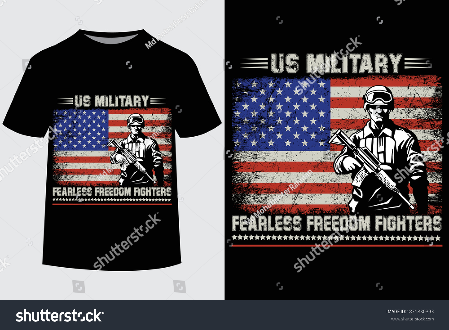 Us Military Fearless Freedom Fighters Veteran Stock Vector (Royalty ...