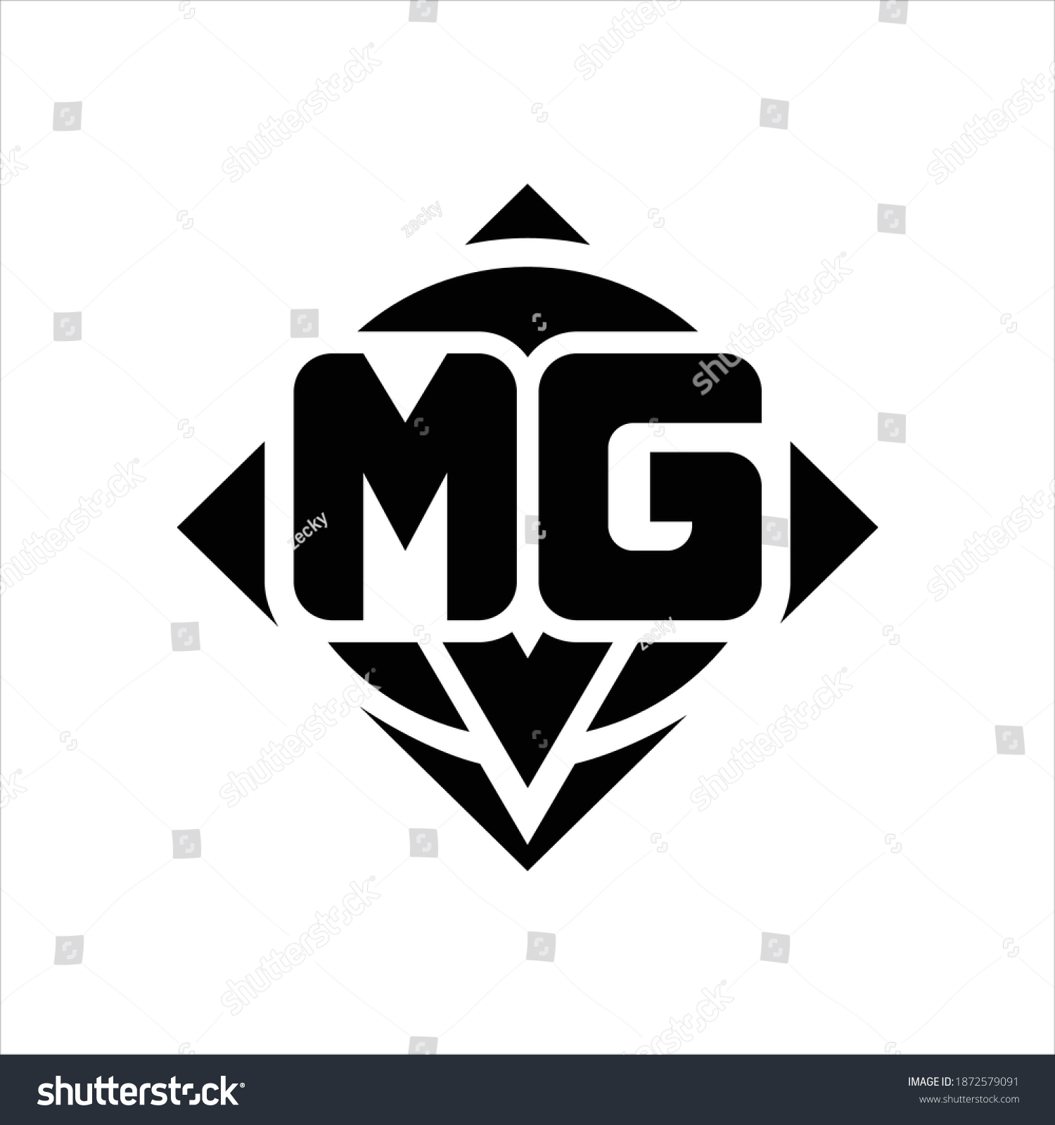 Mg Logo Monogram Circle Shape Square Stock Vector (Royalty Free ...