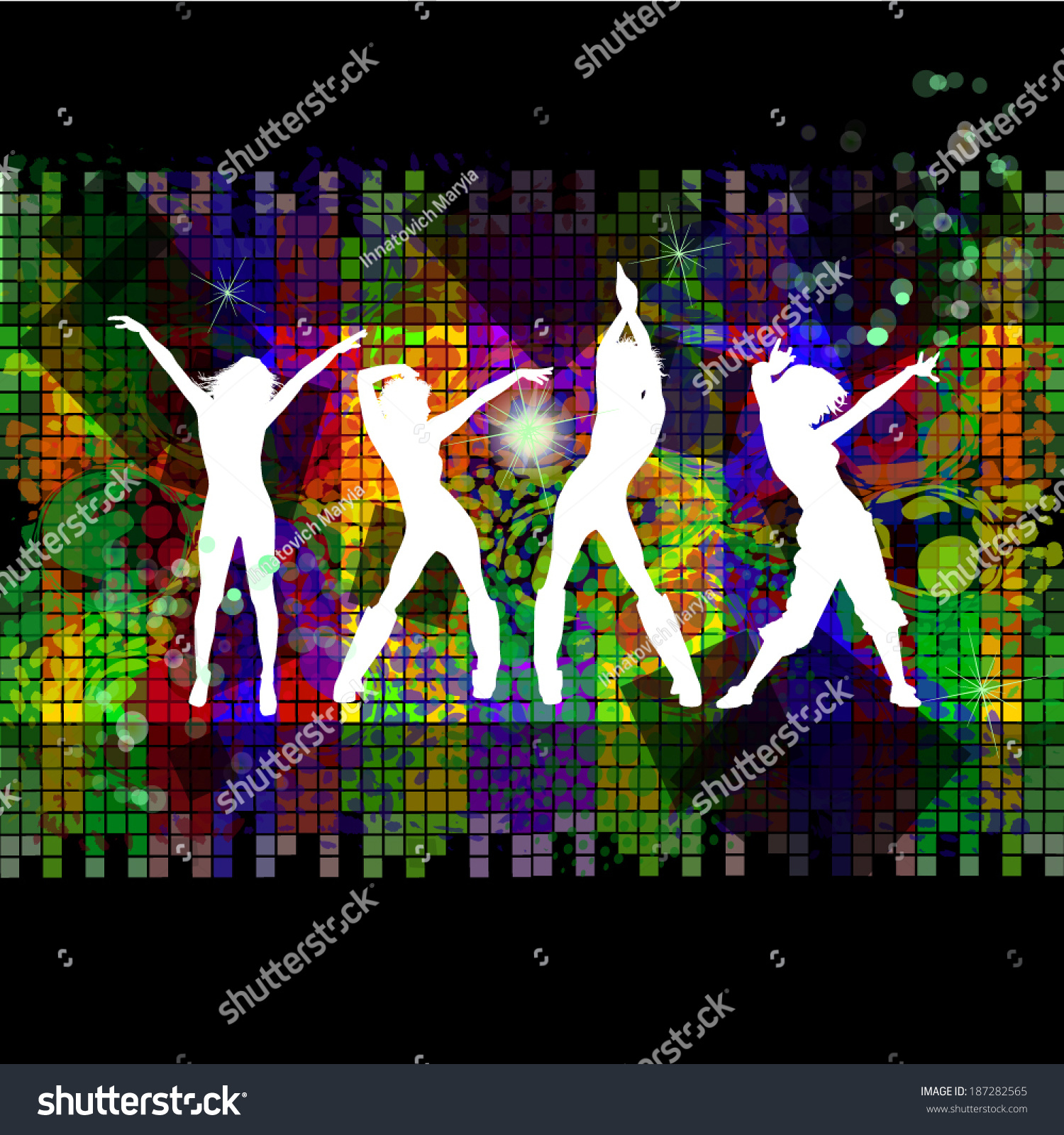 Dancing Girls Vector Stock Vector (Royalty Free) 187282565 | Shutterstock