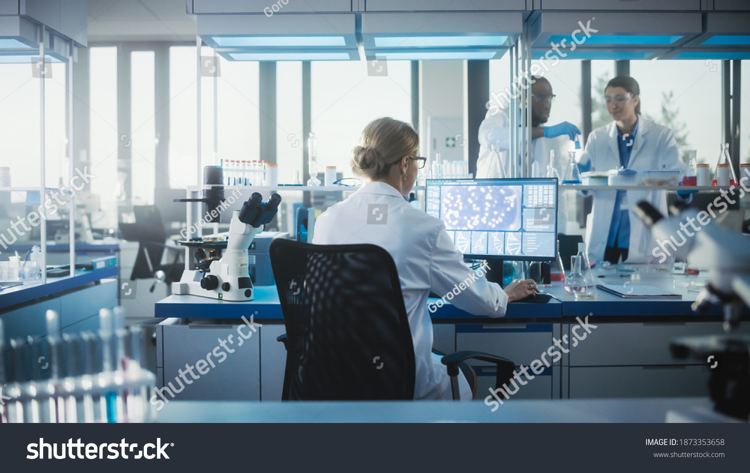 Medical Laboratory Team Scientists Working Microbiologist Stock Photo ...