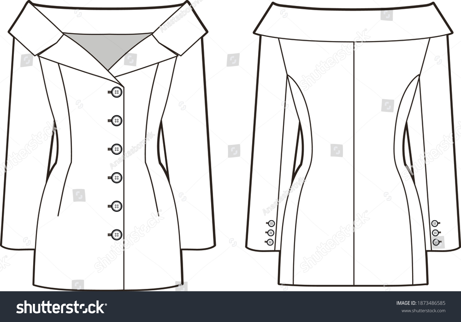 Womens Designer Jackets Dress Fashion Vector Stock Vector (Royalty Free ...