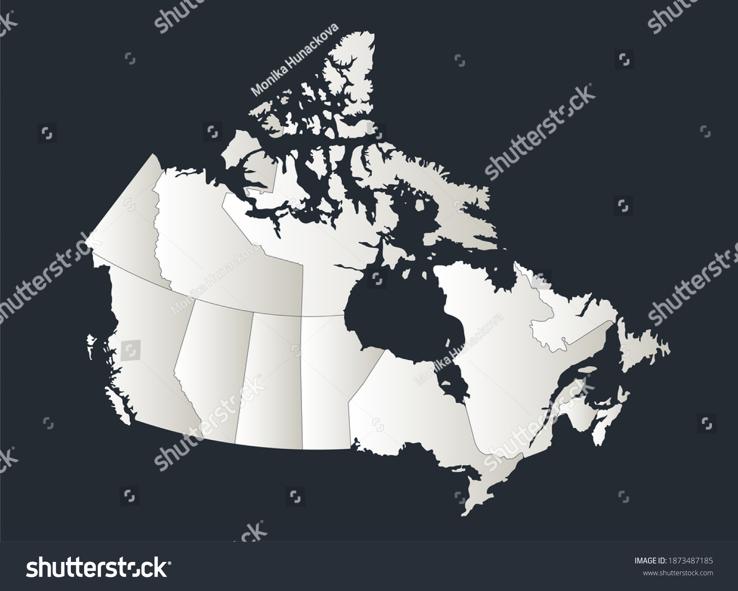 Canada Map Infographics Flat Design Colors Stock Illustration ...