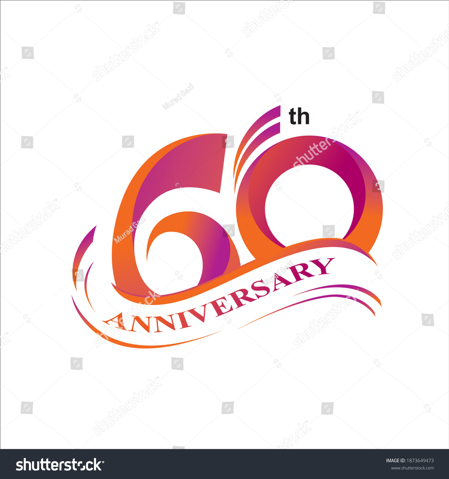 60th Anniversary Logo Vector Design Stock Vector (Royalty Free ...