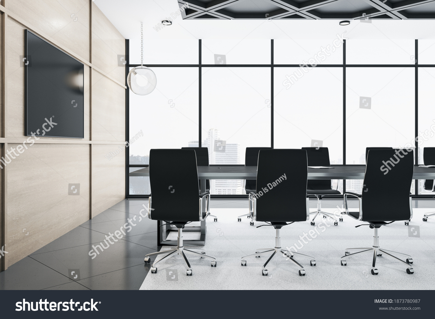 Modern Conference Room Interior Blank Tv Stock Illustration 1873780987 ...