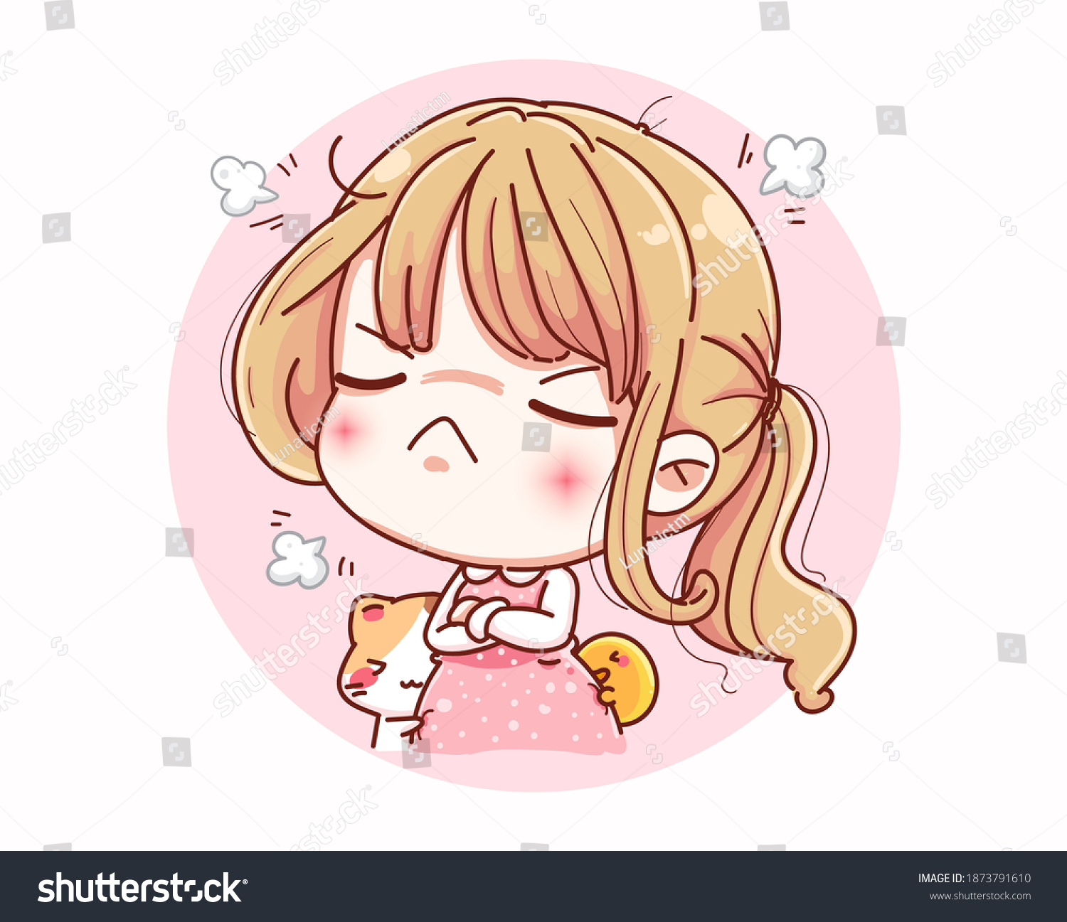 Angry Girl Frustrated Cartoon Character Design Stock Vector (Royalty ...